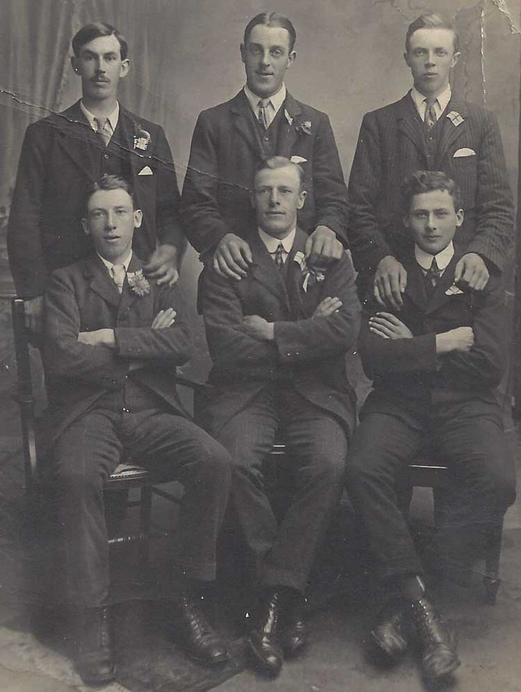 Six North Cerney men on the day they enlisted