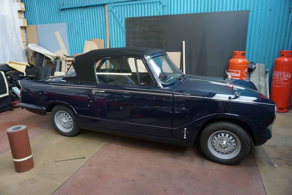 Triumph Herald with new hood fitted